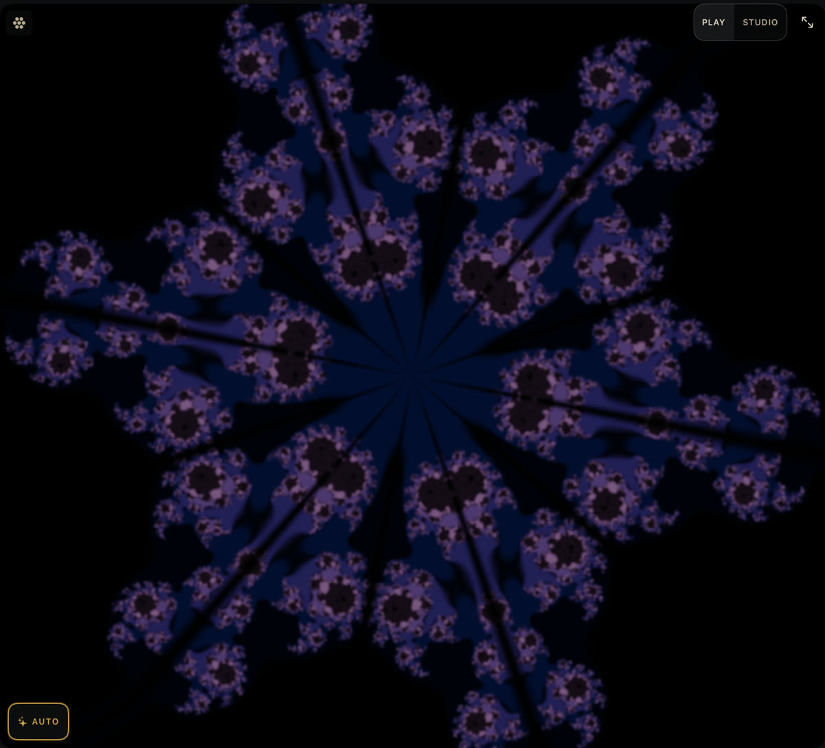 Radial Mandala running: a ten-fold violet figure.