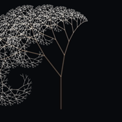 Fractal Tree thumbnail: a pale branching tree curling into a spiral.