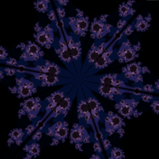Radial Mandala thumbnail: violet stained-glass cells in radial symmetry.
