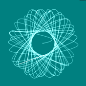 Rosette thumbnail: white pendulum curves looping on teal.