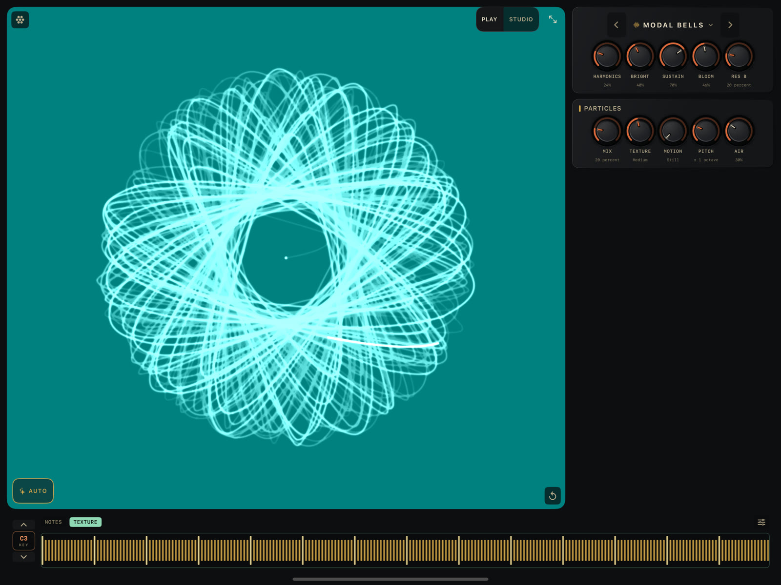 Particle Chimes in Play on iPad.
